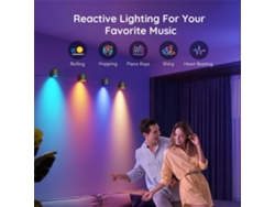 Juego de 4 luces de pared inteligentes Tuya con wifi, Bluetooth, RGB, sincronización musical, LED, decoración moderna, lámpara de pared