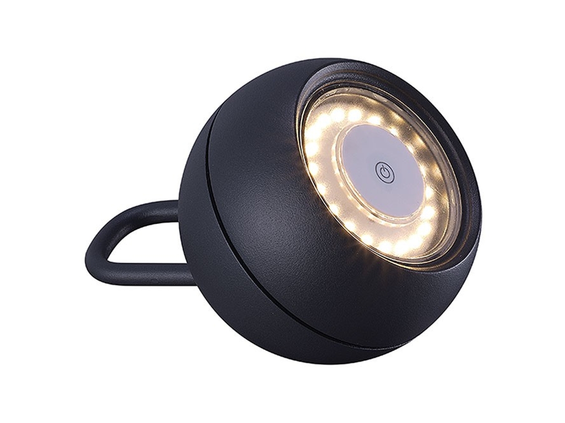 Lámpara de Mesa Kika Ip54 1X2W Led 180Lm 3000K Alt.15xDiá.10 2Cm Negro con Cargador y Cable Usb FERRIMEX