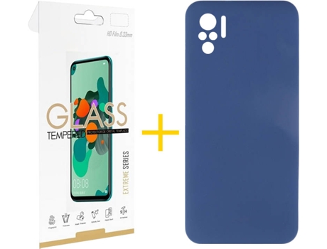 Kit Funda + Protector de Pantalla Xiaomi Redmi Note 10 4G SKYHE Liso (Azul)