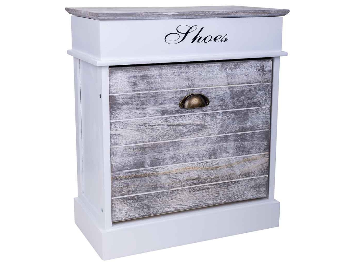 Zapateira WANDERLUST DECO (Madera - Blanco - 50 x 28 x 58 cm)