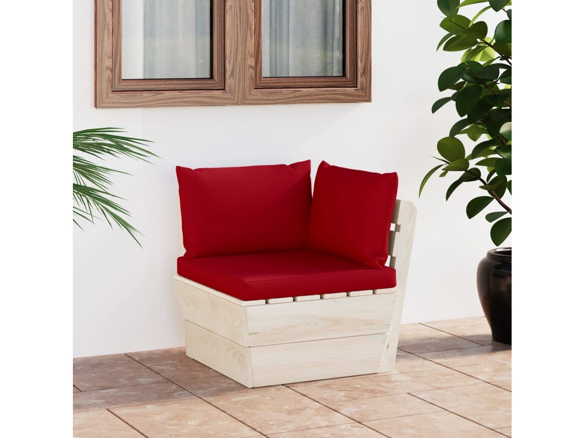 Sofá esquinero de palets para jardín con impermeabilización. Cojines de abeto Dkd Home Decor