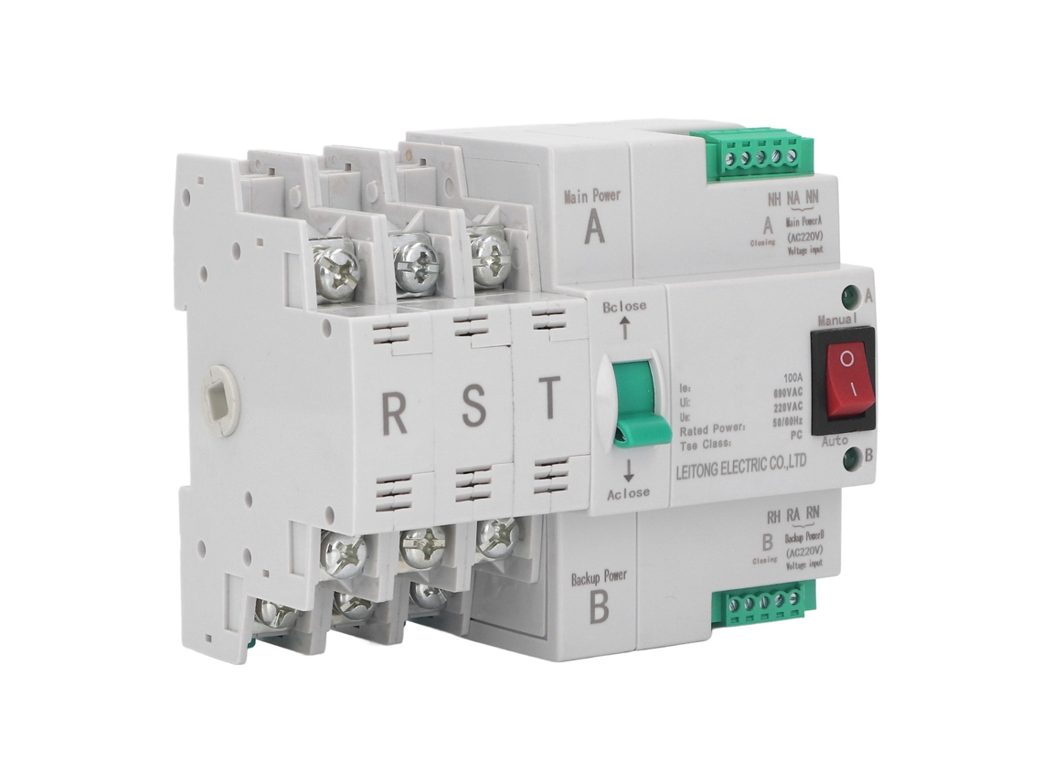Controlador de bastidor de interruptor de transferencia automática 3P 100A 400V CA para fábricas y granjas