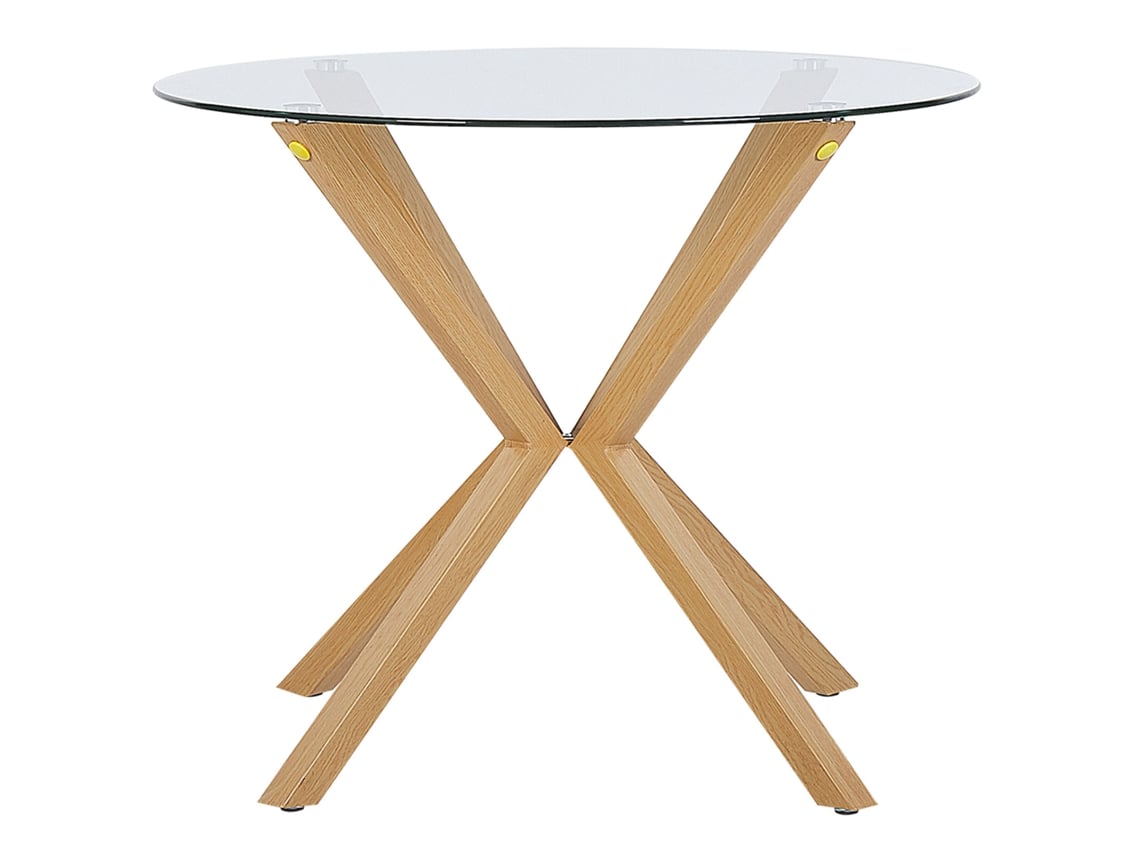 Mesa de comedor BELIANI Altura de Vidrio templado Transparente 90x90x75