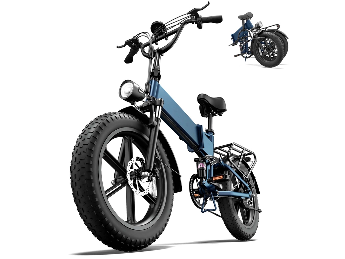 Bicicleta eléctrica URLIFE T5 de 20" con neumáticos anchos, motor de 750 W, batería de 48 V y 13 Ah, 7 velocidades.
