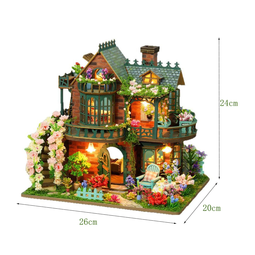 Kit De Bricolaje Para Casa De Muñecas De Madera 3d - Modelo En Miniatura "jardín Mágico"