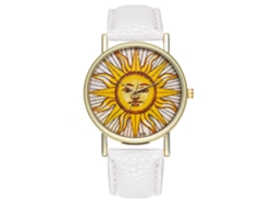 Reloj De Muñeca Analógico De Quartzo Con Correa De Pu Para Mujer Y Hombre (blanco)