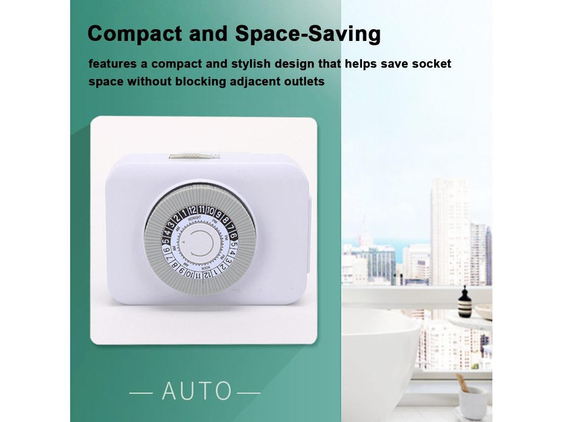 Temporizador Mecánico Interno Programable De 24 Horas Con Intervalos De 15 Minutos Para Lámparas, Ventiladores Y Dispositivos Electrónicos.