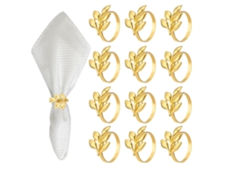 Anillos para servilletas de lámina de oro, aleación de oro, 12 unidades