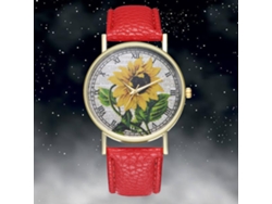 Reloj Analógico De Cuarzo Para Mujer Y Hombre Con Correa Pu De Negocio Rojo