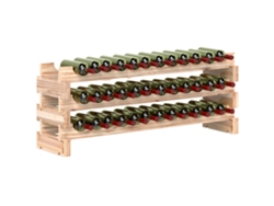 Botellero Para 36 Botellas, Estante Para Vinos Con 3 Niveles Ajustables, 114 × 28 × 42,5 Cm, Madera Natural.