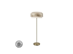 Pie De Salón 1xe27 Cuero Blanco Oro 160x40x40cm Nepal