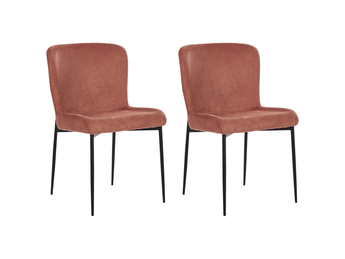 Conjunto de cadeiras com estofamento em malha tricotada BELIANI Ada de Poliéster Castanho 49x48x82