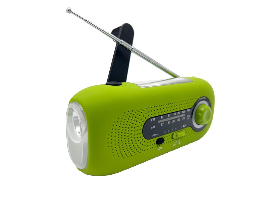 Radio Meteorológica Solar De Emergencia 2000 Mah Manivela Portátil Radio Am/fm/verde Gertiz