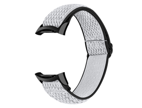 Correa de nailon tejido ajustable para Samsung Gear Fit2 SM-R360 - blanco/negro