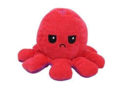 Bjww-Polvo de Pelúcia Dupla Face Reversível com Núcleos Variados Brinquedo para Bebês (Rosa Roxo Vermelho)