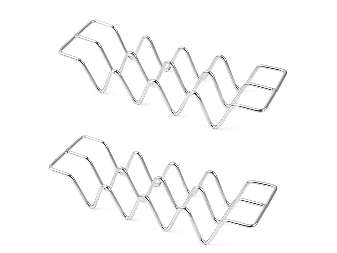 Soporte para tacos de acero inoxidable, juego de 2 soportes, cada uno para 4 tacos TRUYUETY