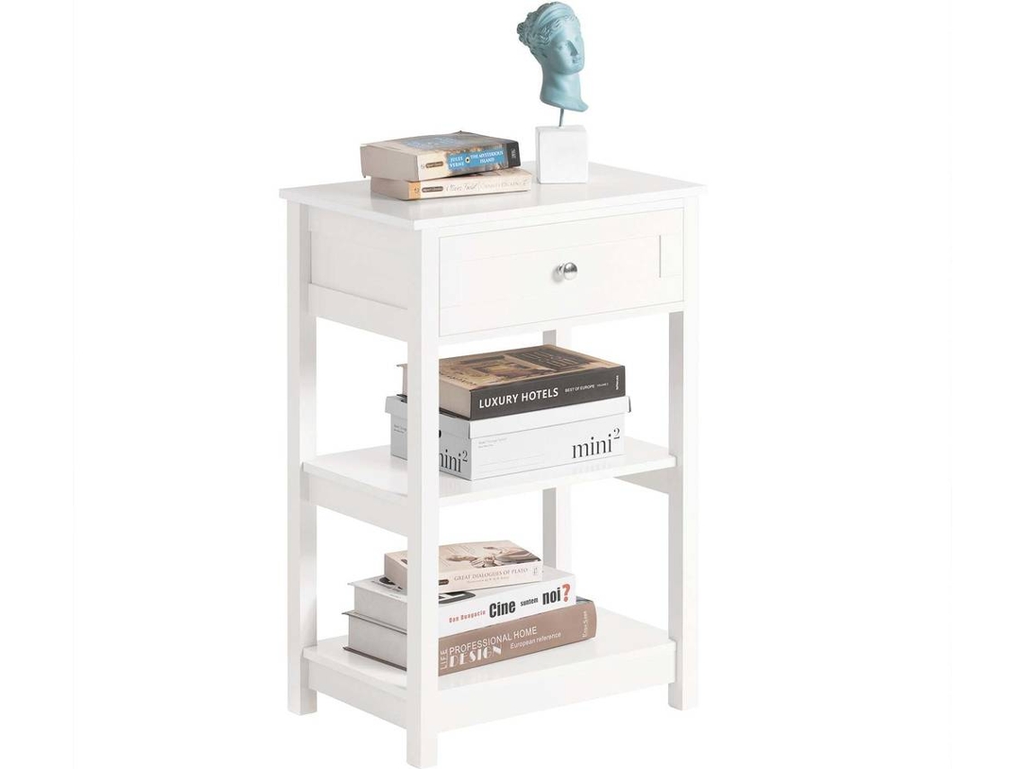 Mesa Lateral SOBUY FBT46-W (MDF - 45x68x30 cm)