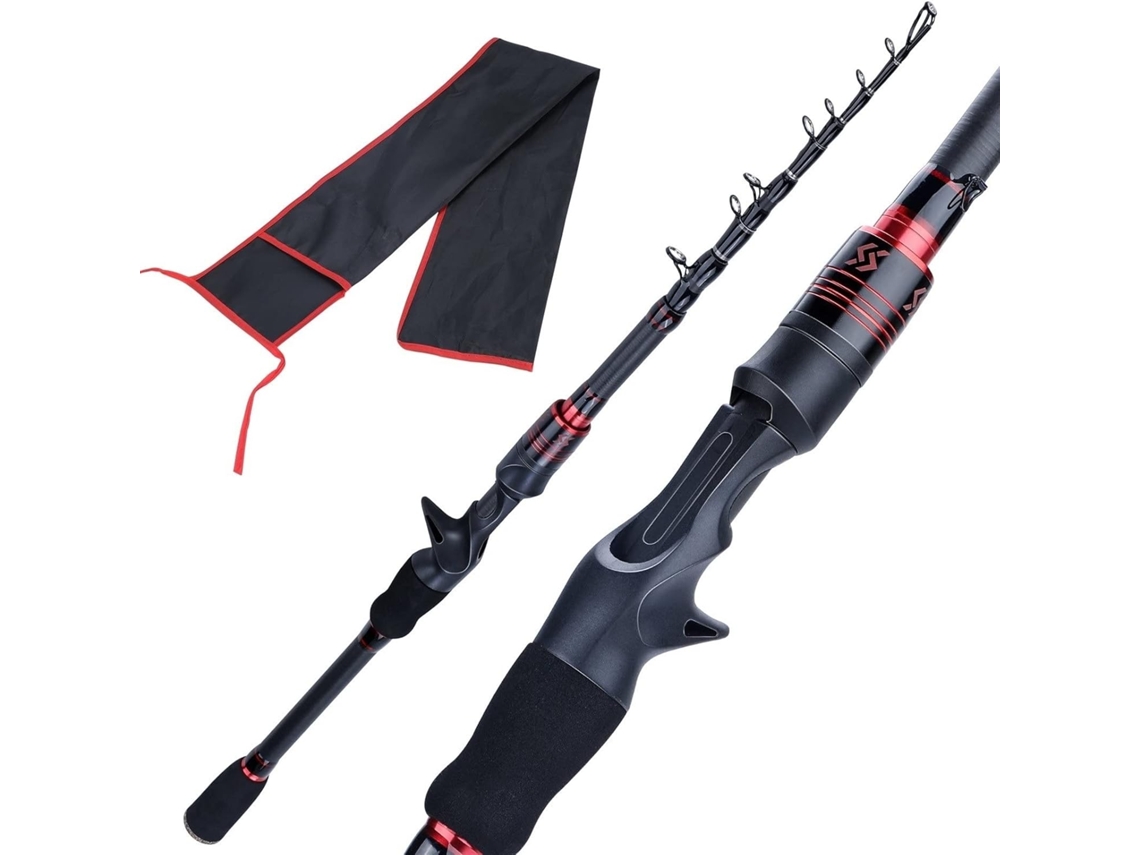 Caña De Pescar, Pesca Mar 1,8 M Y 2,1 M, Telescópica Portátil, Fibra Carbono, Ultraligera/de Casting.,