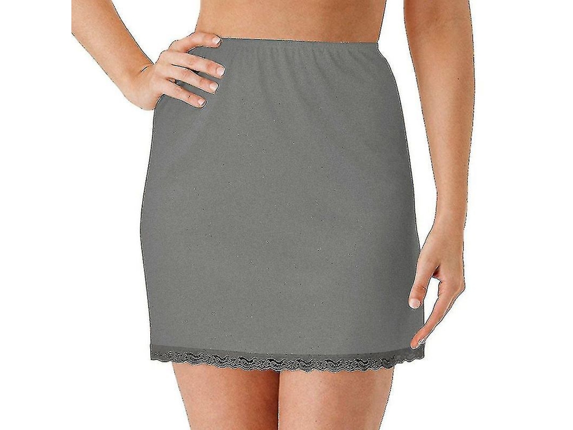 2026-falda Petticoat Interior De Encaje Elástico Antiadherente Media Cintura Para Mujer Talla Única Blanco