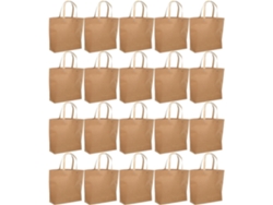 Paquete De 25 Bolsas De Papel Kraft Marrón Con Asas, Tamaño Pequeño, Reutilizables Para Envolver Regalos.