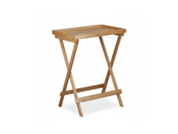 Relaxdays Mesa Auxiliar Plegable, Sofá, Salón, Café, Desayuno, Servir, Rústica, Bambú, 1 Ud., 66 X 50 X 38,5 Cm, Marrón