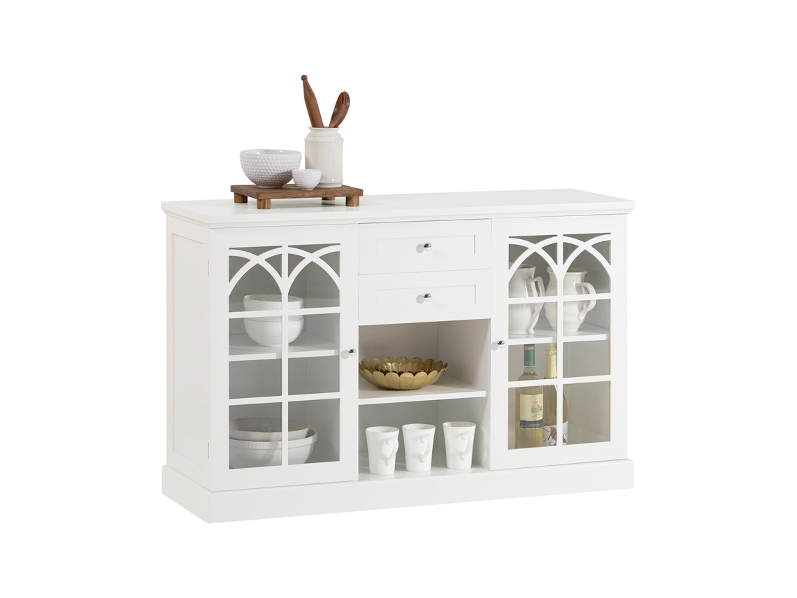 Aparador SOBUY (120 x 39 x 78 cm - MDF - Blanco)