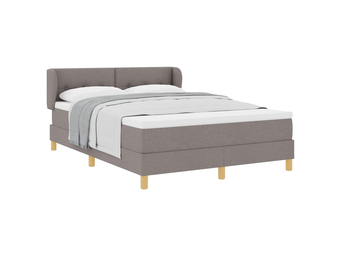 Maison Exclusive - Cama Tipo Box Spring Con Colchón Taupé 140 X 190 Cm Tela