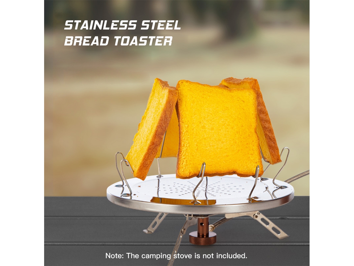Tostadora Plegable De Acero Inoxidable Para Camping, 4 Rebanadas, Portátil Para Camping, Senderismo, Picnics Y Barbacoas.