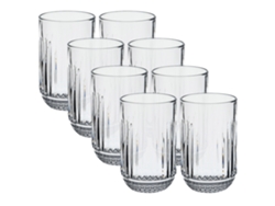 Juego de 8 vasos de vidrio transparente San Ignacio, 380 ml