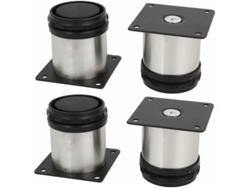 Patas de acero inoxidable para muebles, altura ajustable para bricolaje, amplia aplicación en cocinas y otros lugares, patas redondas para muebles.