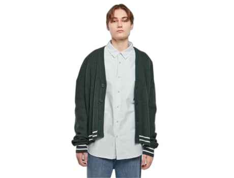 Cardigan para Hombre URBAN CLASSICS (M - Acrílico - Verde)