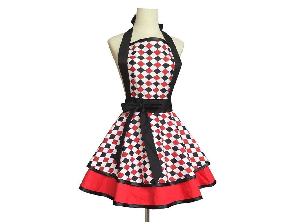 Toalla de algodón retro hecha a mano para mujeres y niñas, ideal para la cocina y la repostería, ajustable y multicolor.
