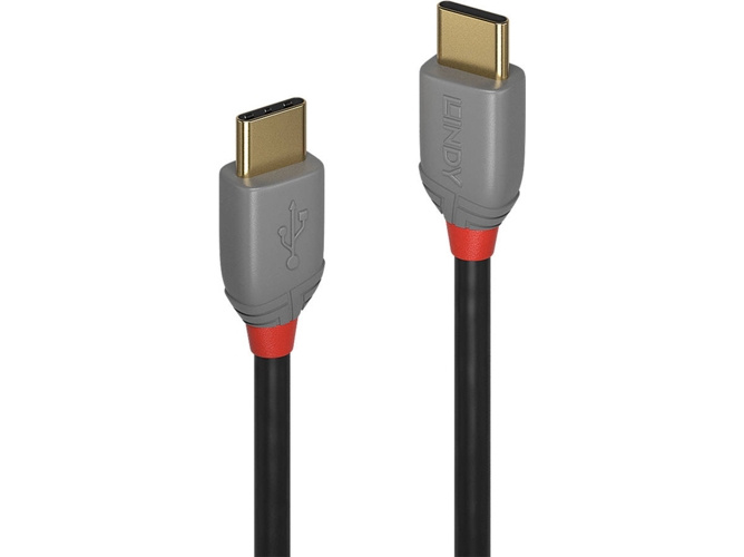 Cable USB LINDY (USB-C - USB-C - 50 cm - Negro)
