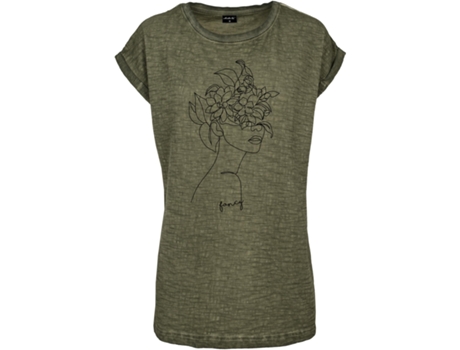 Camiseta de Mujer MISTER TEE One Line Fruit Verde (XS)