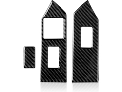 Pegatina Para Coche, Pegatina Panel De Control Del Elevalunas, Embellecedor Interior Fibra Carbono Mustang