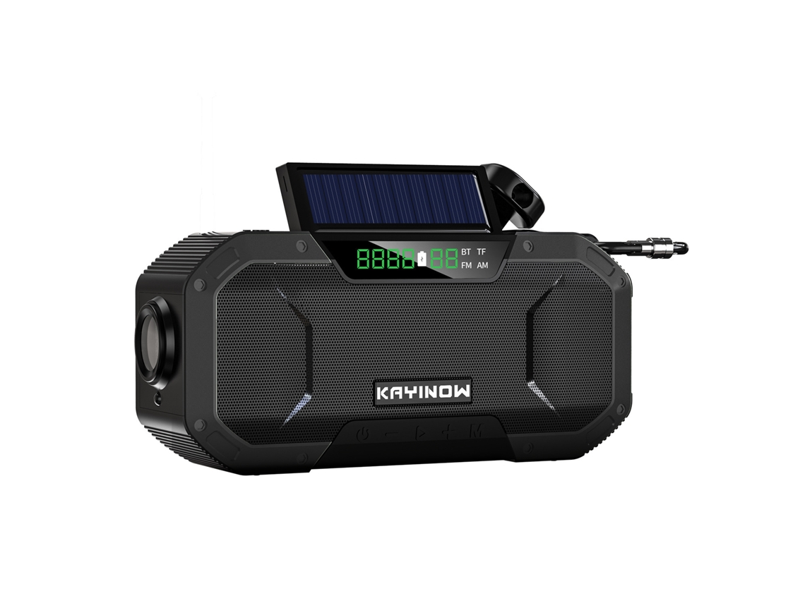 (negro) Radio De Emergencia Multifuncional, Altavoz De Alarma Sos, Altavoz Bluetooth 5.0
