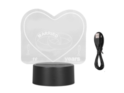Lámpara de noche romántica con forma de corazón 3D, 7 colores, interruptor táctil, USB, ideal para San Valentín.