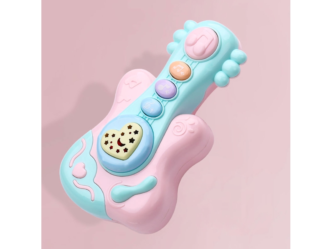 Rebe-instrumento Musical Para Bebés Guitarra Rosa Multifunción Educativo Preescolar Aprendizaje Para Niños Pequeños