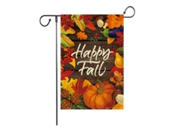 Bandera de jardín de otoño arpillera otoño Acción de Gracias calabaza jardín bandera patio decoración al aire libre NEVEANCE