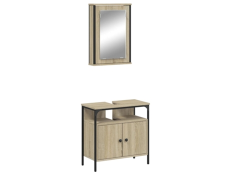 Conjunto 2 de muebles de baño VIDAXL madera contrachapada roble Sonoma