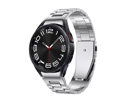 Correa de reloj inteligente para Samsung Galaxy Watch 6 Three Strain Metal (Plata)