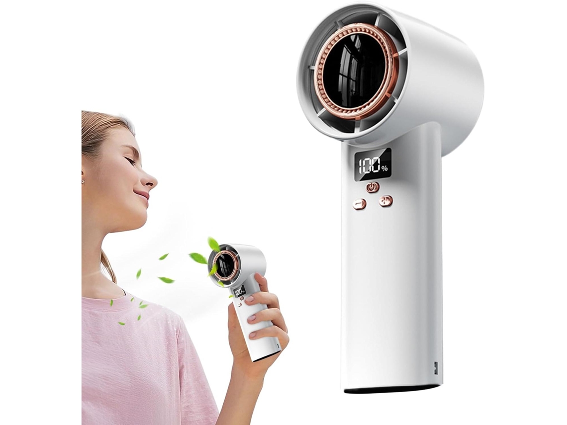 Ventilador Recargable Por Usb - Con Pantalla Lcd Digital - Admite Un Flujo De Aire Potente, 3 Modos - Enfriamiento Silencioso