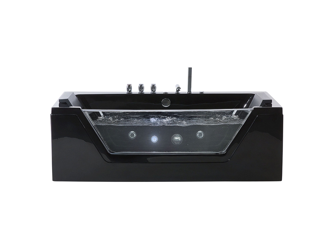 Bañera de hidromasaje BELIANI Samana de Acrílico Negro 71x153x55