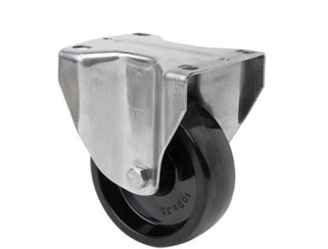 Rueda fija inox.17zvli80-tt resina negra eje liso ALEX