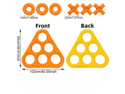 Juego Inflable de Tres en Raya para Piscina – Grande y Flotante con 6 Piezas – Interactivo para Niños y Adultos – Czhhmart Naranja