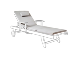Almofada De Cadeira Para Jardim Beliani Toscana/java/amantea Premium De Poliéster Cinza 58x189x5