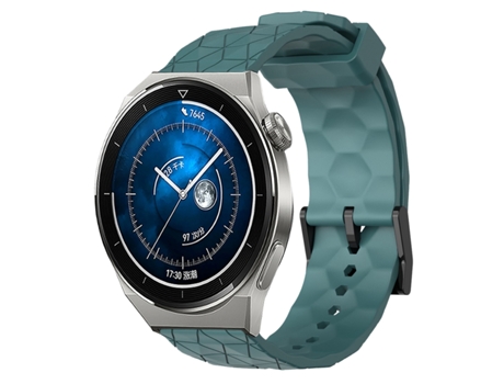 Correa de reloj inteligente para Huawei Watch GT3 Pro 43 mm 20 mm Patrón de fútbol Correa de reloj de silicona de color sólido (Rock Cyan)