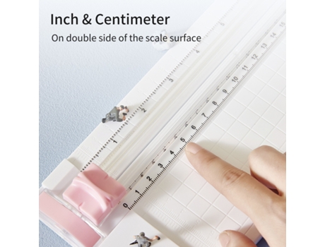 JIELISI Mini cortadora de papel A5, cortadora de papel de escritorio con cabezal cortador de seguridad, regla lateral auxiliar para manualidades, f...