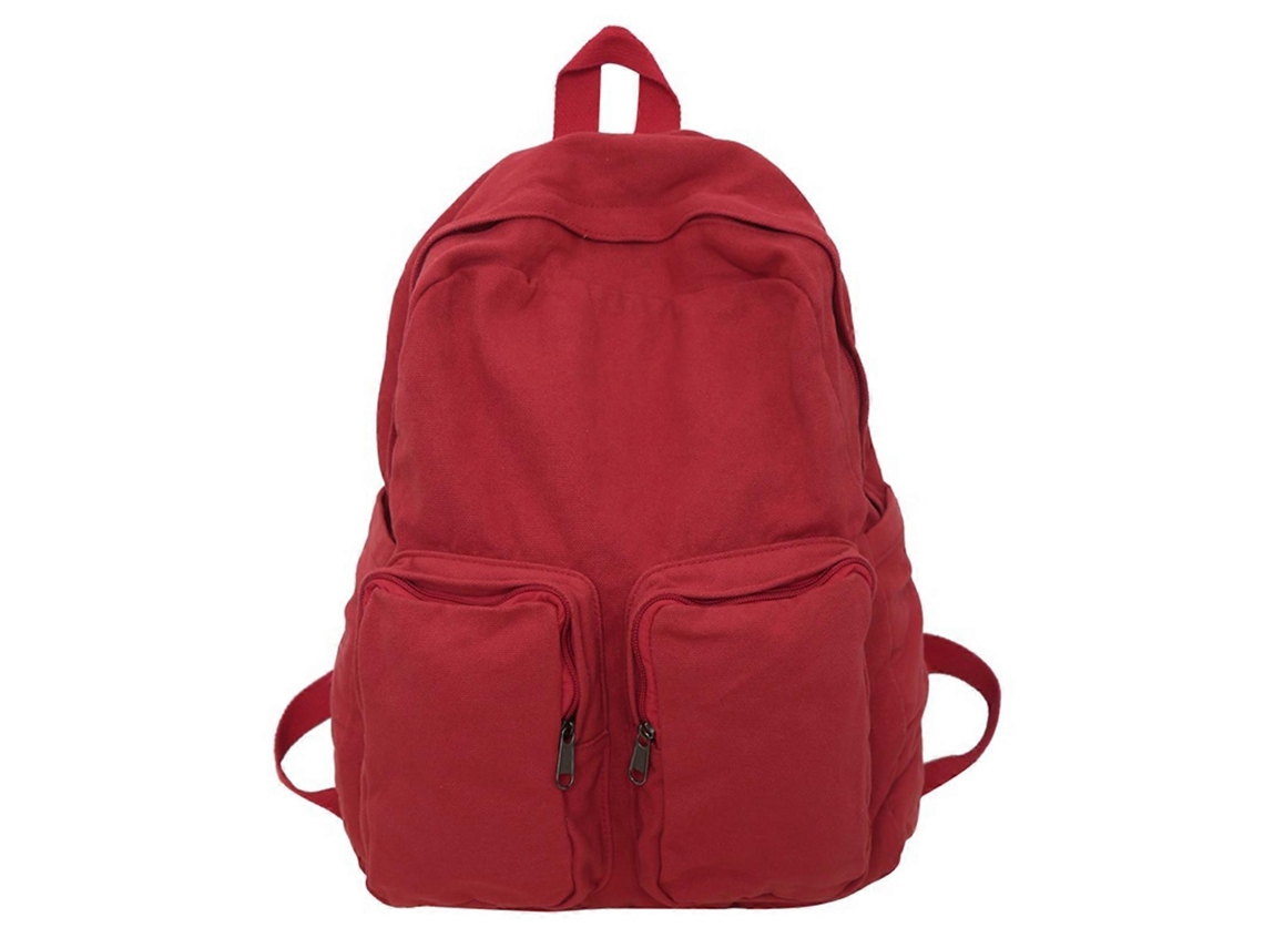 Mochila escolar estilo Harajuku japonés, mochila grande con capacidad para portátil, mochila para libros, roja