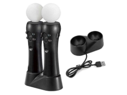 Cargador Doble Compatible Con Ps4 Vr: Mandos Ergonómicos Y Duraderos Para Realidad Virtual.